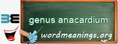 WordMeaning blackboard for genus anacardium